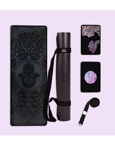 Set na jógu s profi jógamatkou HAMSA BLACK
