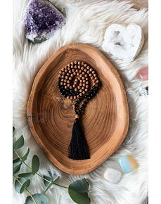 YOGGYS meditační mala - onyx a rudrakša