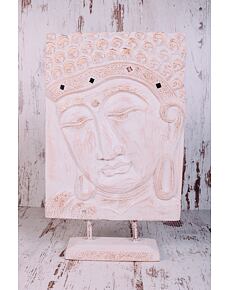 Obraz Buddhy BÍLÝ 48 cm