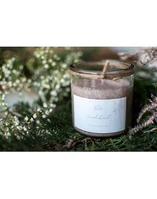 přírodní aroma svíčka hnědá vůně santalového dřeva sandalwood