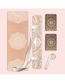 Set na jógu s korkovou jógamatkou INFINITY NATURAL WHITE