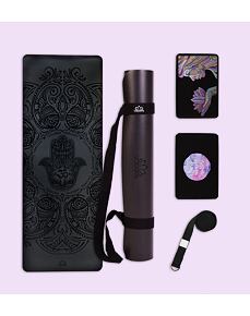 Set na jógu s profi jógamatkou HAMSA BLACK