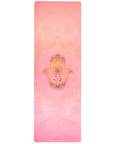 YOGGYS [HAMSA LOVE] růžová designová jógová podložka s HAMSOU 