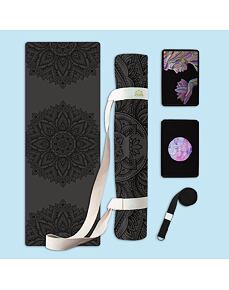 Set na jógu s profi jógamatkou MANDALA BLACK