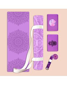 Set na jógu s profi jógamatkou MANDALA LILA NEW