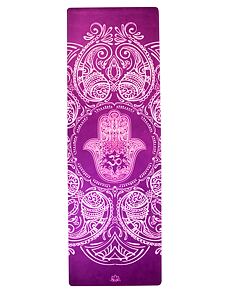 YOGGYS [HAMSA FIALOVÁ] fialová designová jógová podložka s HAMSOU 