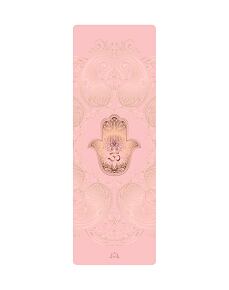 YOGGYS [HAMSA LOVE] růžová designová jógová podložka s HAMSOU 