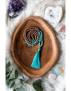 YOGGYS meditační mala - akvamarín a rudrakša