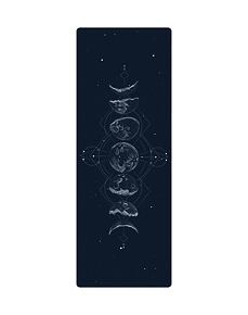 YOGGYS [MOON PHASE] tmavě modrá designová jógová podložka, měsíční fáze