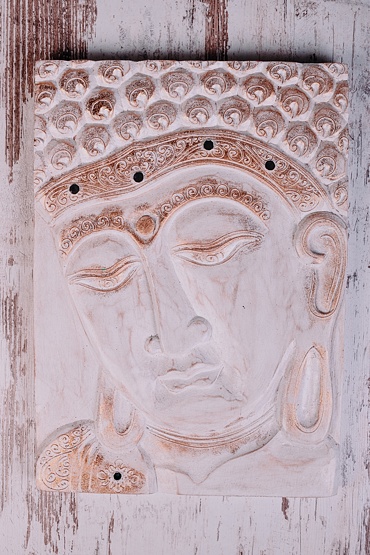 Obraz Buddhy BÍLÝ 40 cm
