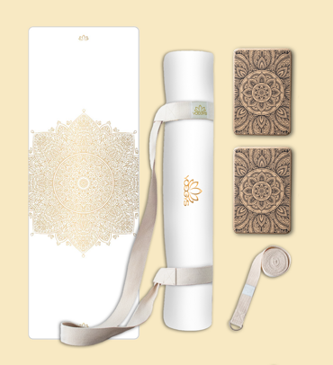 Set na jógu s profi jógamatkou MANDALA GOLD
