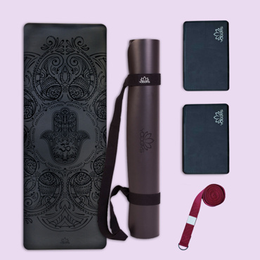 Set na jógu s profi jógamatkou HAMSA BLACK