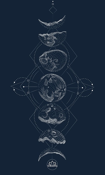 YOGGYS [MOON PHASE] malý ručník na jógu