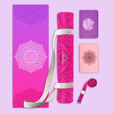 Set na jógu s designovou jogamatkou MANDALA ROSE