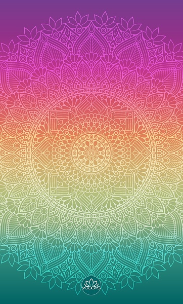 YOGGYS [CHAKRAS] malý ručník na jógu s čakrovým motivem
