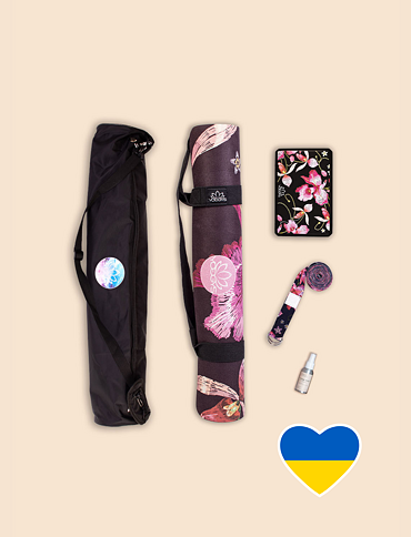 YOGGYS [WILD ORCHID] multipack a barevná designová jógová podložka s květinovým motivem, pomoc Ukrajině