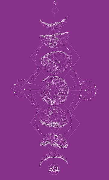 YOGGYS [MOON PHASE PURPLE] malý ručník na jógu