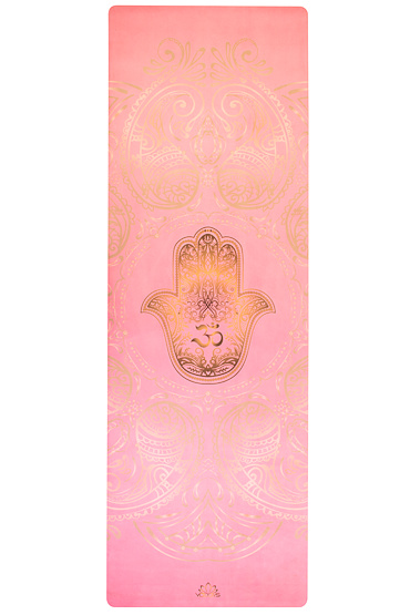 YOGGYS [HAMSA LOVE] růžová designová jógová podložka s HAMSOU 