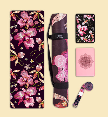 Set na jógu s designovou jogamatkou WILD ORCHID