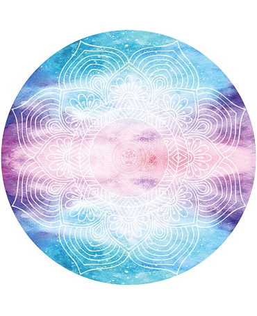 YOGGYS - MANDALA YOGA ROUND MAT - barevná kulatá jógová podložka ILLUMINATION