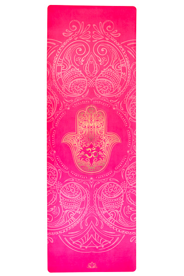 YOGGYS [HAMSA GYPSY SOUL] růžová designová jógová podložka s HAMSOU 