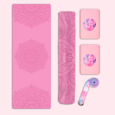 Set na jógu s basic jógamatkou MANDALA PINK