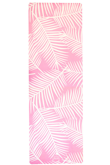 YOGGYS [PINK TROPICAL] růžová designová jógová podložka s tropickým motivem