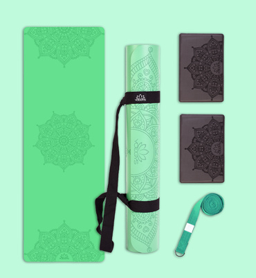 Set na jógu s profi jógamatkou MANDALA RAINFOREST