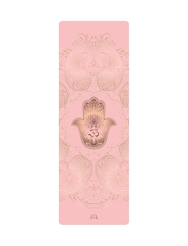 YOGGYS [HAMSA LOVE] růžová designová jógová podložka s HAMSOU 
