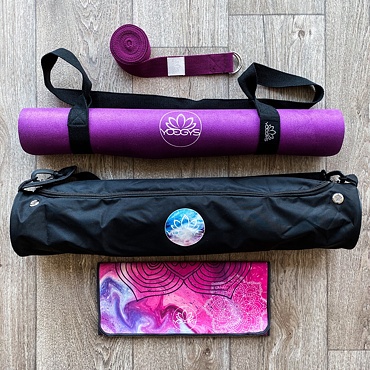 YOGGYS [MOON PHASE PURPLE] multipack a fialová designová jógová podložka, měsíční fáze 