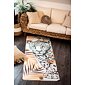 YOGGYS OUTLET [GOLDEN LEOPARD] designová podložka na jógu komfortní bílá zlatá s leopardem 