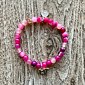 YOGGYS Bracelet LOVE Pink Faceted Agate