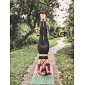 YOGGYS [BALI SOUL PINK] růžová/zelená designová jógová podložka s tropickým motivem