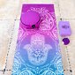 YOGGYS [HAMSA SPIRITUAL] tyrkysová/fialová designová jógová podložka s hamsou 