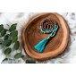 YOGGYS meditační mala - akvamarín a rudrakša