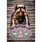 YOGGYS [VINTAGE MANDALA] černá designová jógová podložka s mandalou
