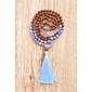 YOGGYS - Meditation Mala Necklace with Angelite and Rudraksha LIGHT BLUE