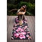 YOGGYS [WILD ORCHID] barevná designová jógová podložka s květinovým motivem 