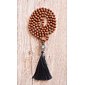 YOGGYS - Meditation Mala Necklace BUDDHA Light Rudraksha DARK GREY