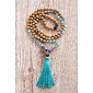 YOGGYS - Meditation Mala Necklace with Fluorite and Rudraksha TURQUOISE