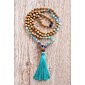 YOGGYS - Meditation Mala Necklace with Fluorite and Rudraksha TURQUOISE