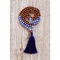 YOGGYS - Meditation Mala Necklace with Angelite and Rudraksha DARK BLUE