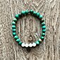 YOGGYS - Bracelet with Green Jasper and White Amber