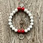 YOGGYS Bracelet BALINESE OM - White Amber & Ruby