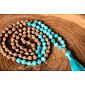 YOGGYS meditační mala - akvamarín a rudrakša